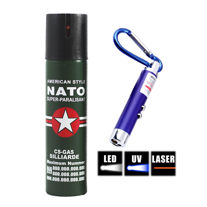 Picture of Pepper Spray + 3-in-1 LED Keychain Flashlight Package 6L