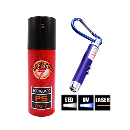 Picture for category Pepper Spray with 3-in-1 LED Keychain Flashlight Packages