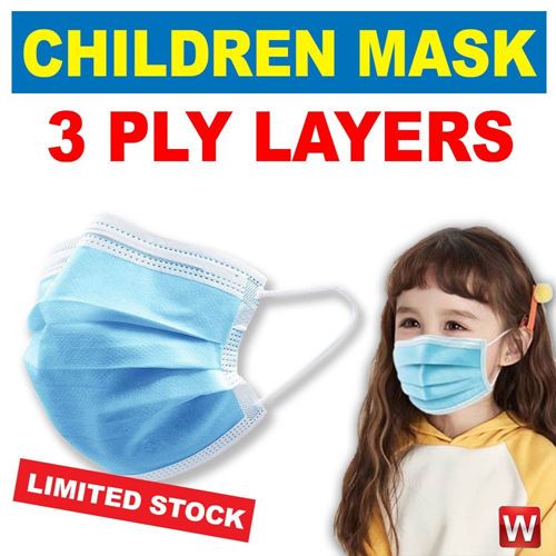 图片 50pcs 3 Ply Non-Surgical Children & Kid Respiratory Mask